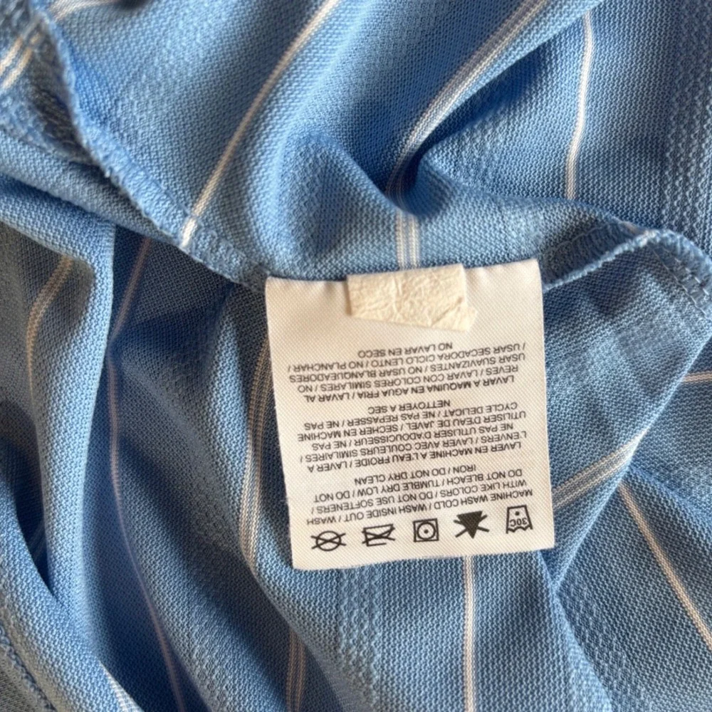 Nike Golf Mens XXL Dri-FIT Striped Polo‎ Shirt Blue White Short Sleeve RN56323